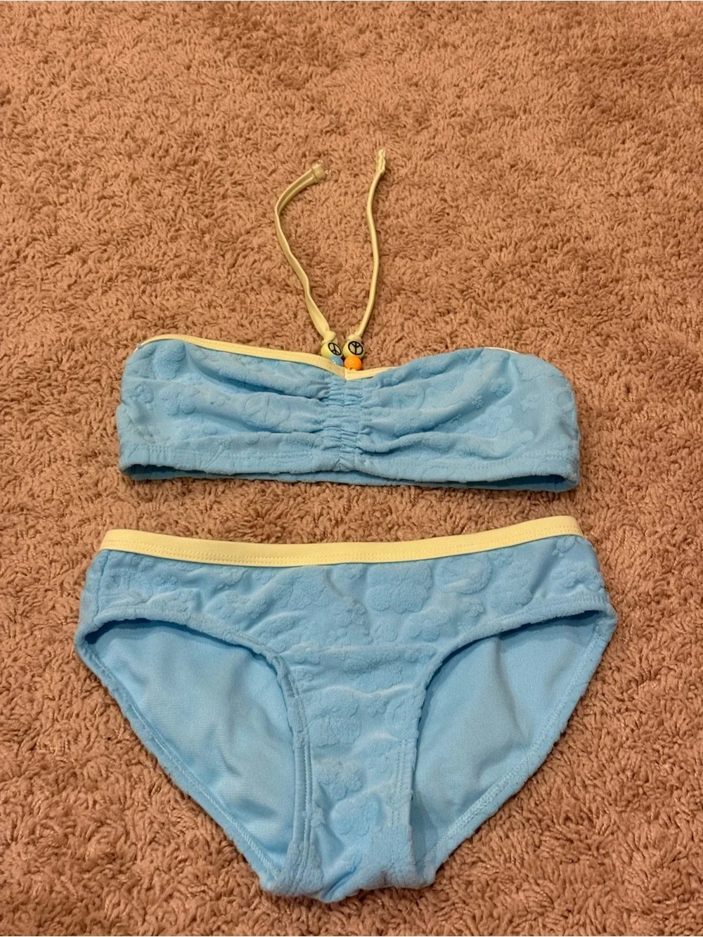 Kids Justice Light Blue Bikini with Yellow Trim